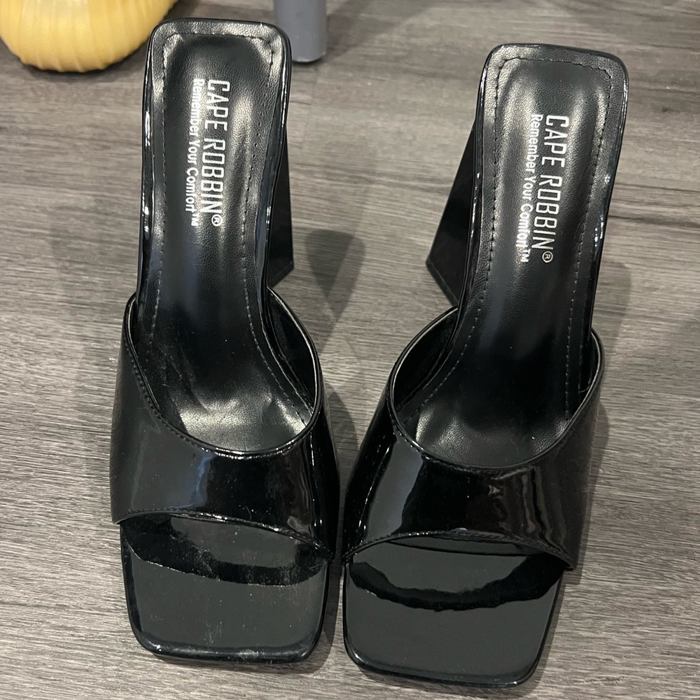 Brand new black chunky heels